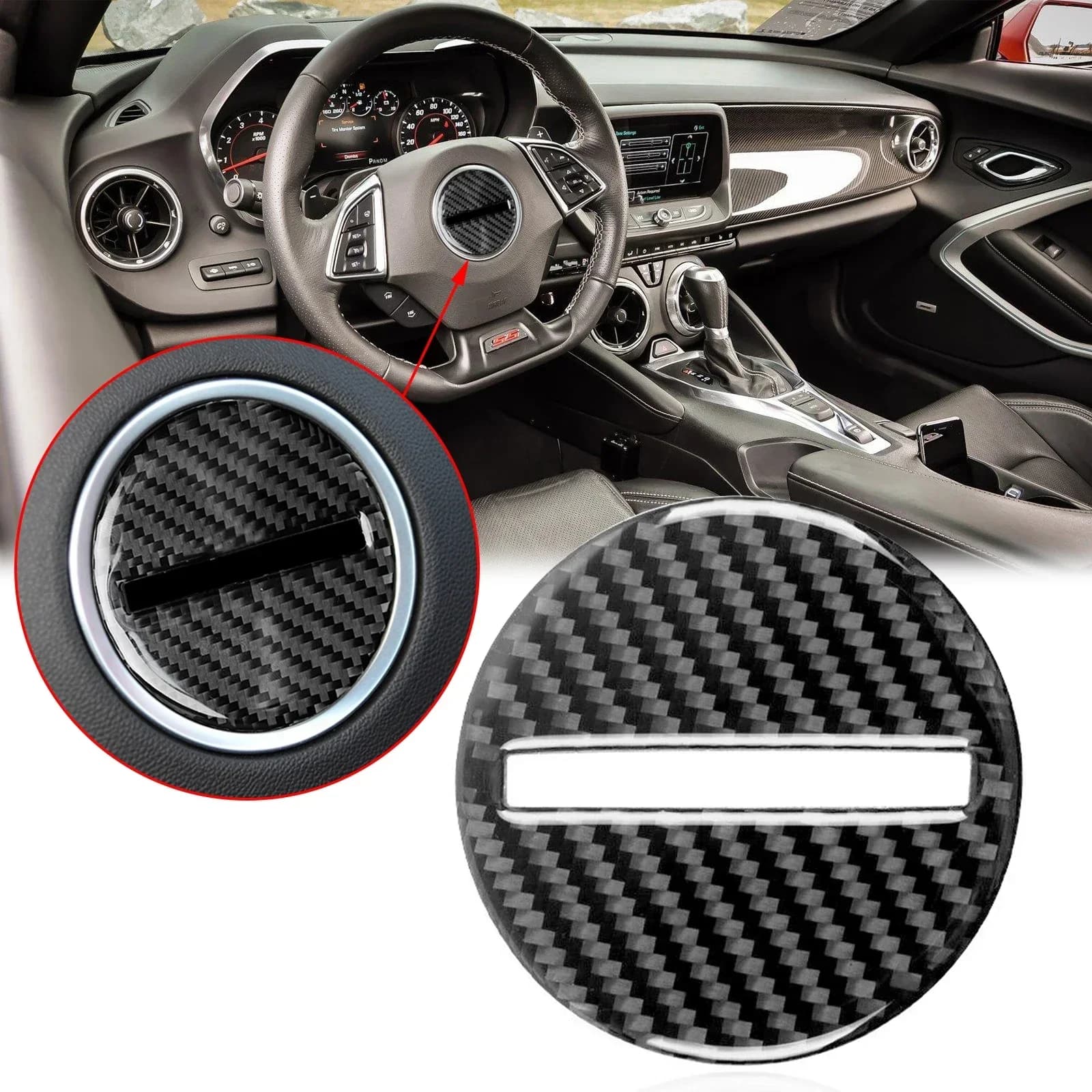Carbon Fiber Decorative Frame for Flyer, Chevy Camaro Sticker 2017-2023