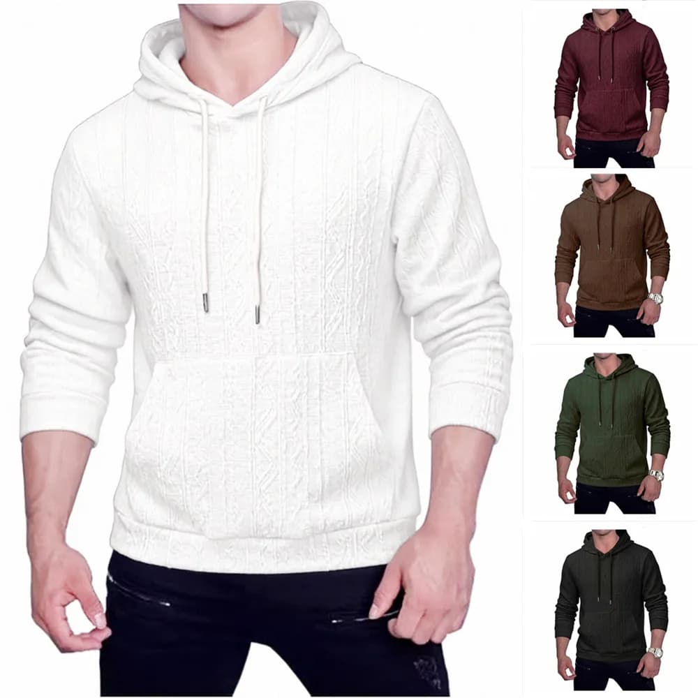 Men's luxury fashion hooded men's hoodie spring and autumn jacket pullover jacquard trendy top