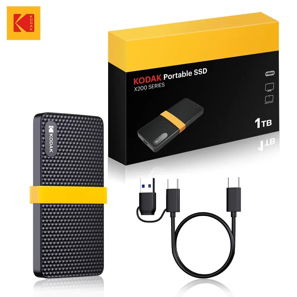 Disco rigido esterno KODAK Disco rigido SSD portatile da 1 TB Disco rigido mobile a stato solido esterno ad alta velocità da 512 GB per PC portatile