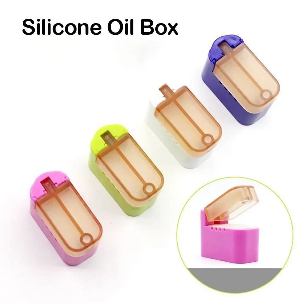 Macchina da cucire con chiusura Scatola per olio in silicone Plastica Previene la rottura del colore Scatola metallica Forniture per cucire Artigianato fai-da-te