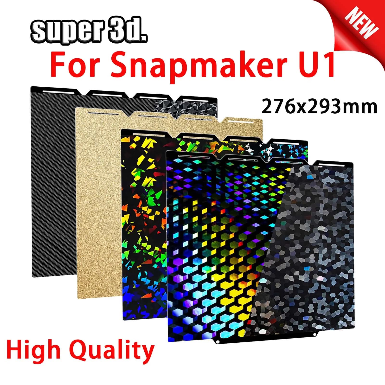 Snapmaker U1 3D Printer PEO PEI PET Bed Plate Double-Sided Printing Sheet for PLA/PETG Strong Adhesion 3D Printer Build Plate
