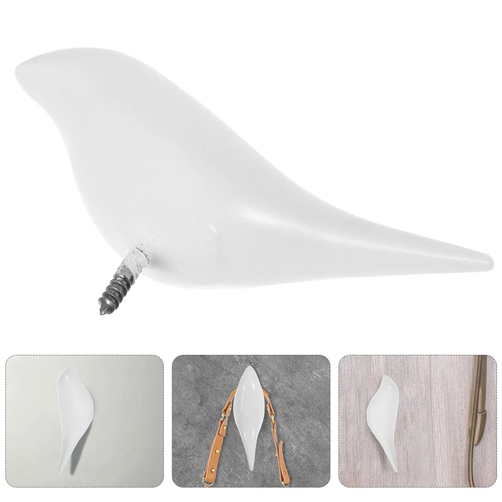 Resin Bird Wall Hooks Set Artistic 3D Animal Decorative Coat Hat Scarf Bag Hanger for Entryway Bedroom Bathroom Nursery Wall