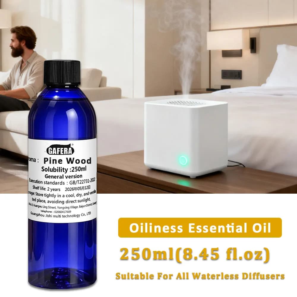 GAFERA 250ml (8.45 fl.oz) Pine Wood Aromatic Essential Oils For Waterless Diffuser, Fragrance Aroma Machine Replenishes Essence