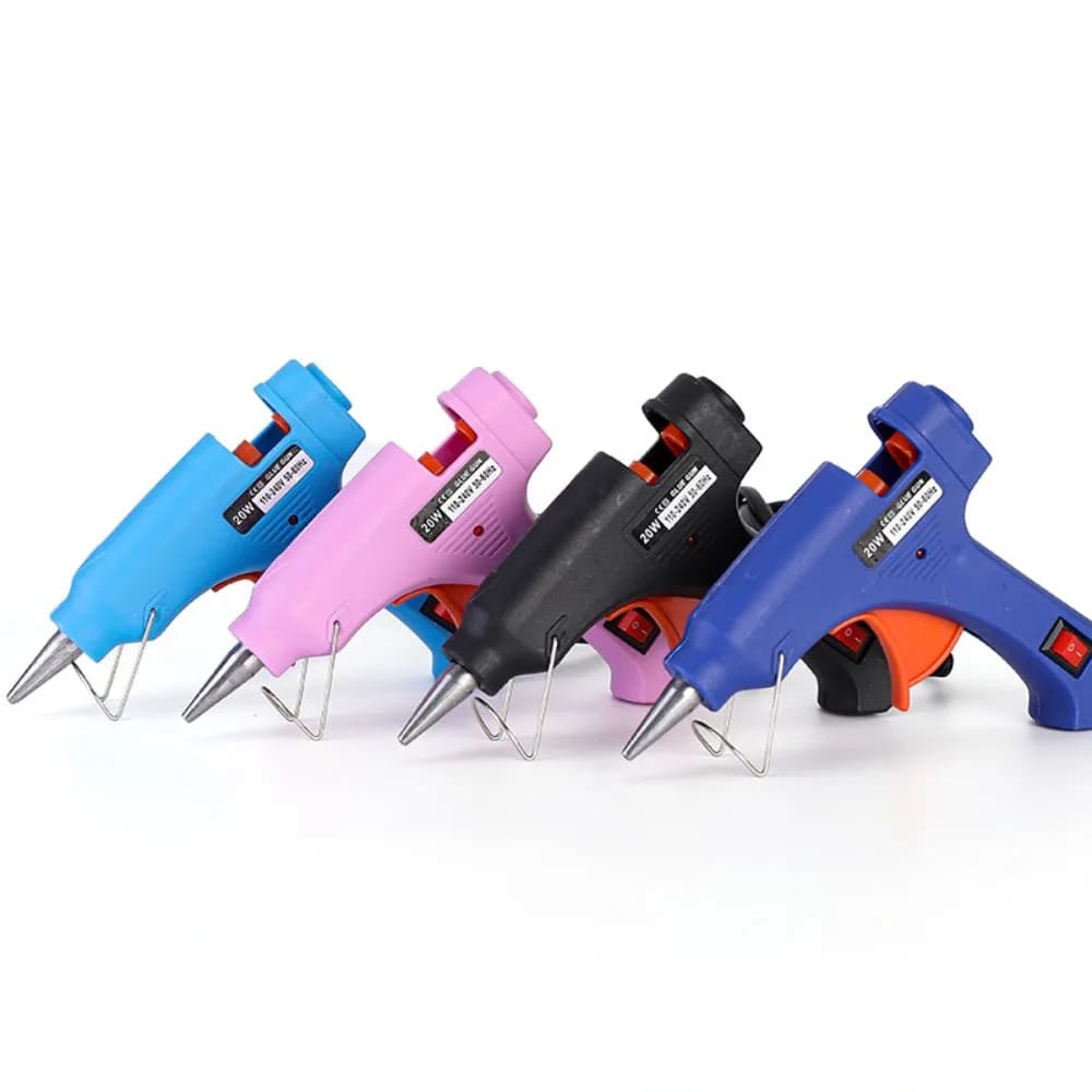Pistola per colla a caldo da 20 W Mini pistole industriali per uso domestico Temperatura di calore Strumento di riparazione termoelettrico Utilizza bastoncini di colla da 7 mm