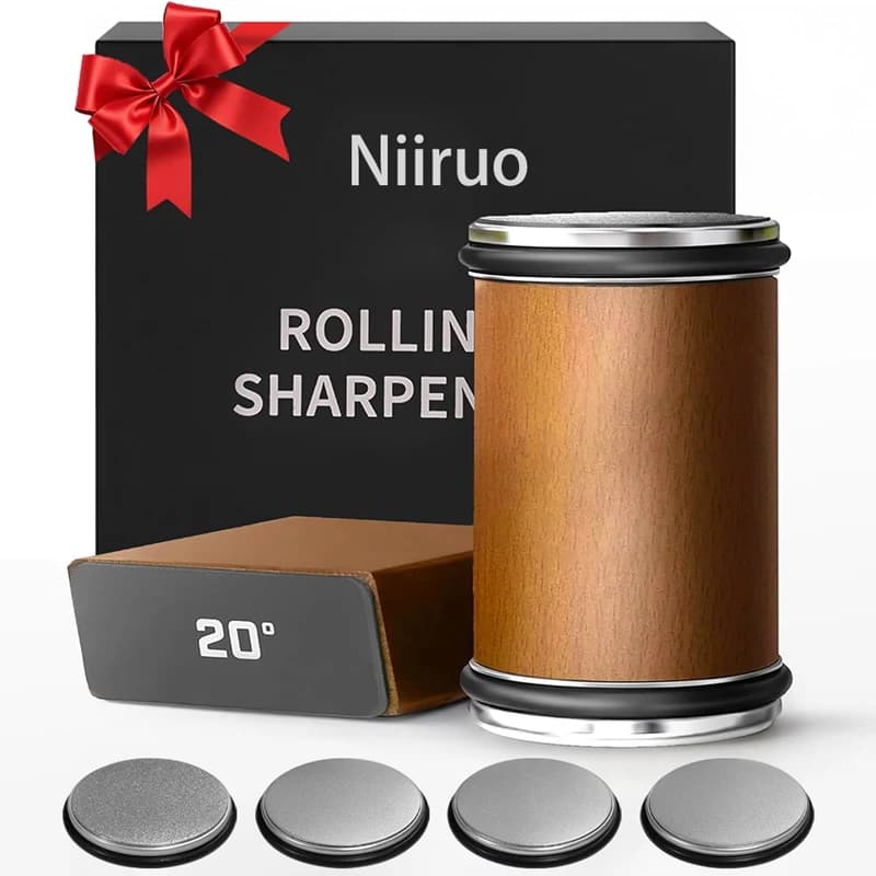 Kit for sharpening knives with rolling Niiruo Double face diamond sharpening 15/20 ° Magnetic grade angle for kitchen knives Stone set for sharpening
