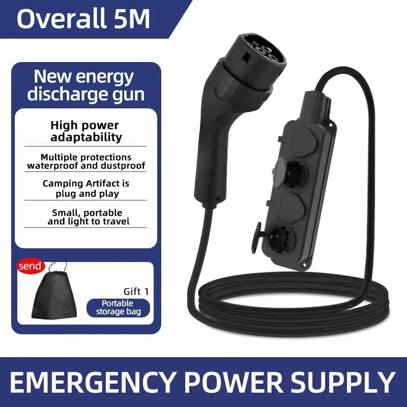 EV charger for 16A 4KW portable electric car V2L side exhaust IEC62196-2 Type2 with European socket for external power station