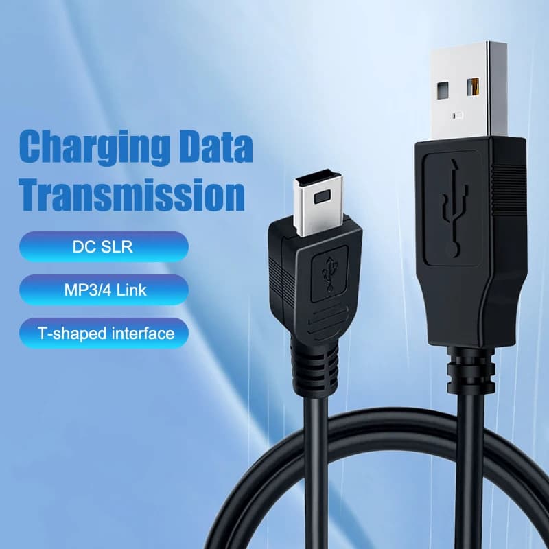 USB cable 5YOA 0.8M 2.0A from Male to Mini B 5 Pin 5P MiniUSB T port for MP3 MP4 Devices Camera Telephone Mobile Phone Computer