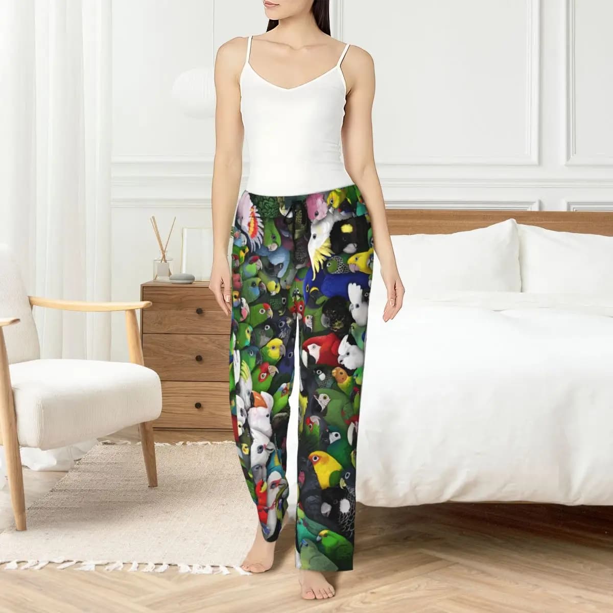 Customized Printed for Women Pajamas Pajamas Pants Bird Ara Squad Sleepwear Sleep Lounge Bottoms with Pockets