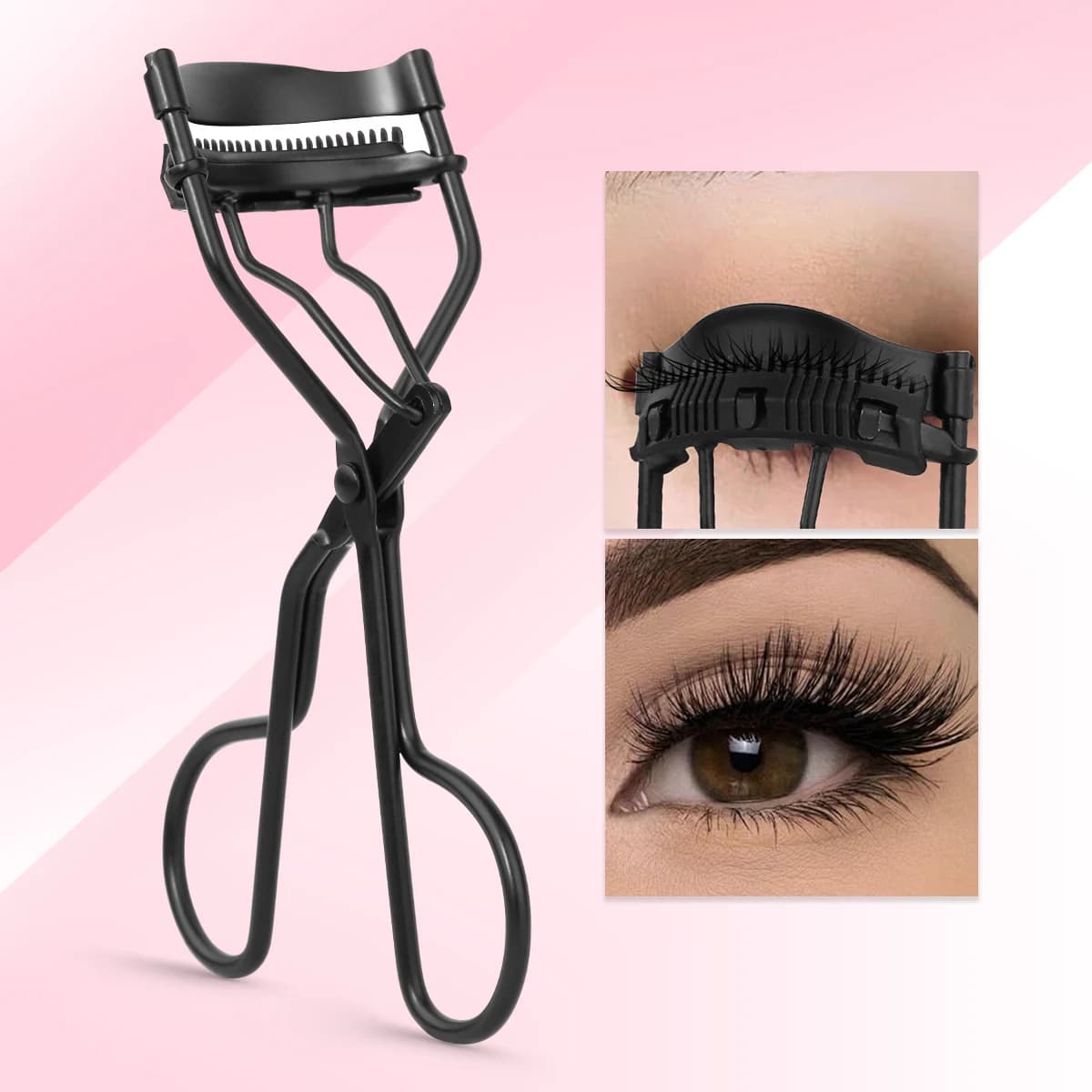 1 portable crease with comb silicone bearing, stainless steel crease, durable modeling, no damage to eyelashes.