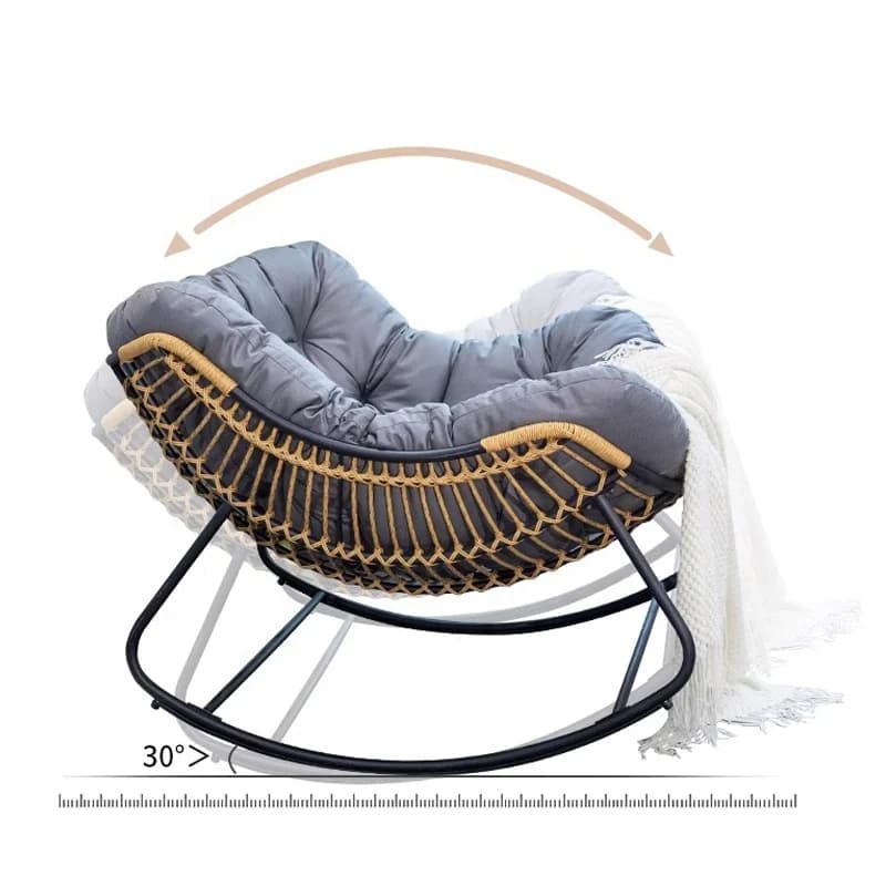 Large size relaxing rocking chair soft cloth cushion living room garden bedroom double rocking chair recliner