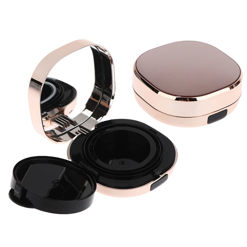 'Pace' DIY box for foundation with fashionable air cushion, mini empty box for attic, portable mirror for cosmetic makeup container in cream Bb