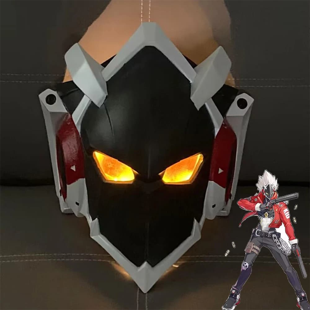Gioco Zenless Zone Zero Billy The Kid Maschera LED per adulti Costumi Cosplay Casco integrale Puntelli per giochi di ruolo per feste di Halloween