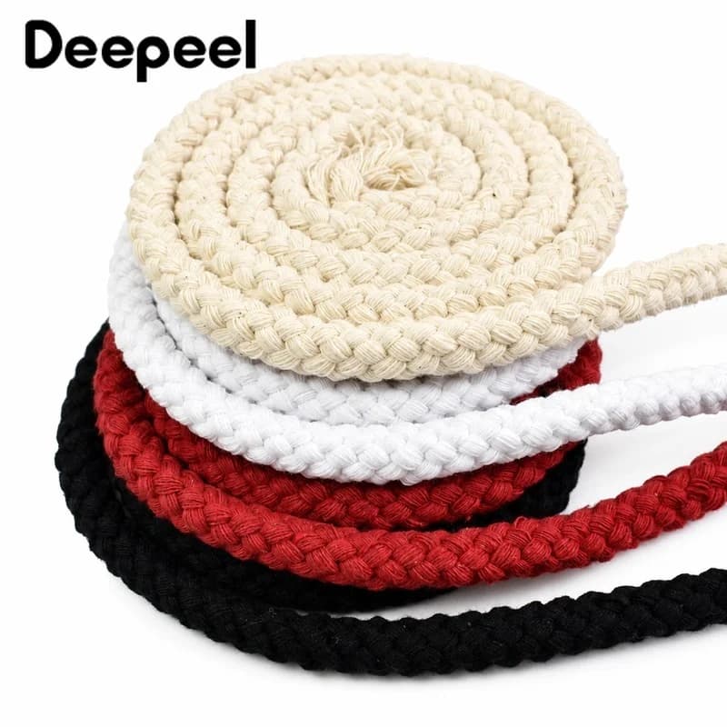 5M Macrame Cord 10mm Cotton Rope Tents Clothes Decoration Craft Cords Woven Twisted Outdoor Resistant Ropes DIY Sewing Supplies