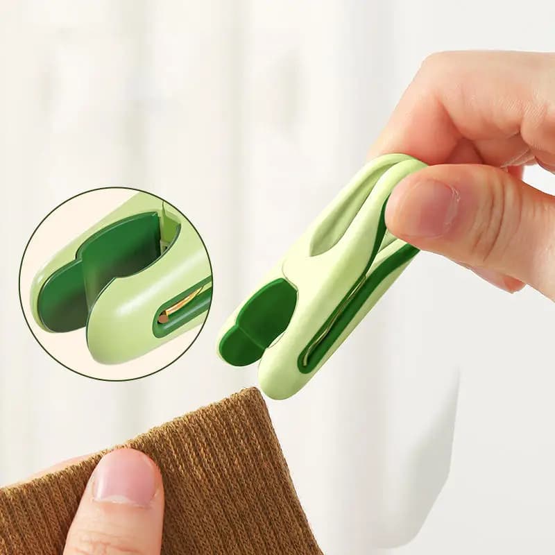 24/36pcs Clothes Pins With Storage Basket Household Food Clip Socks Underwear Rack Holder Plastic Laundry Hanging Pegs Clips