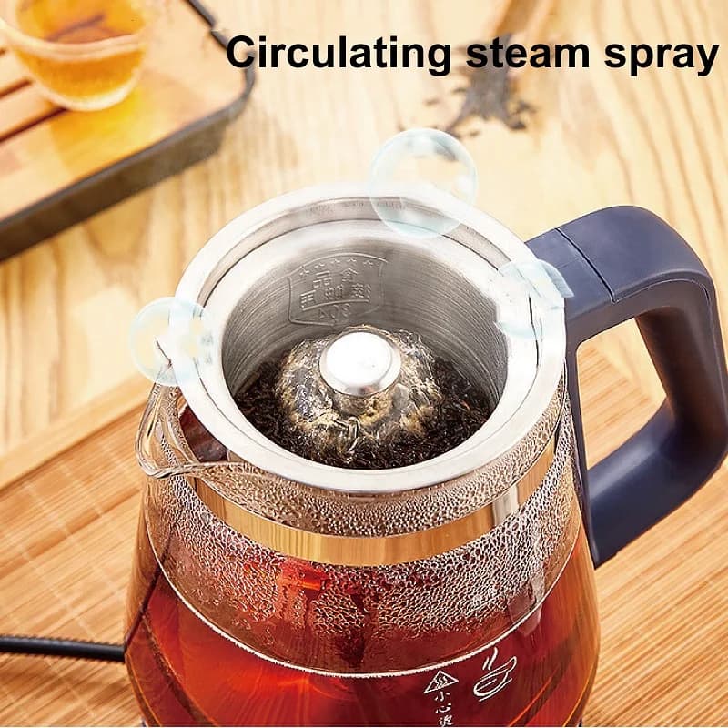 110V/220V Mini Electric Tea Kettle Household Electric Kettle 1000ml Office Glass Flower Tea Kettle Automatic Insulation Kettle