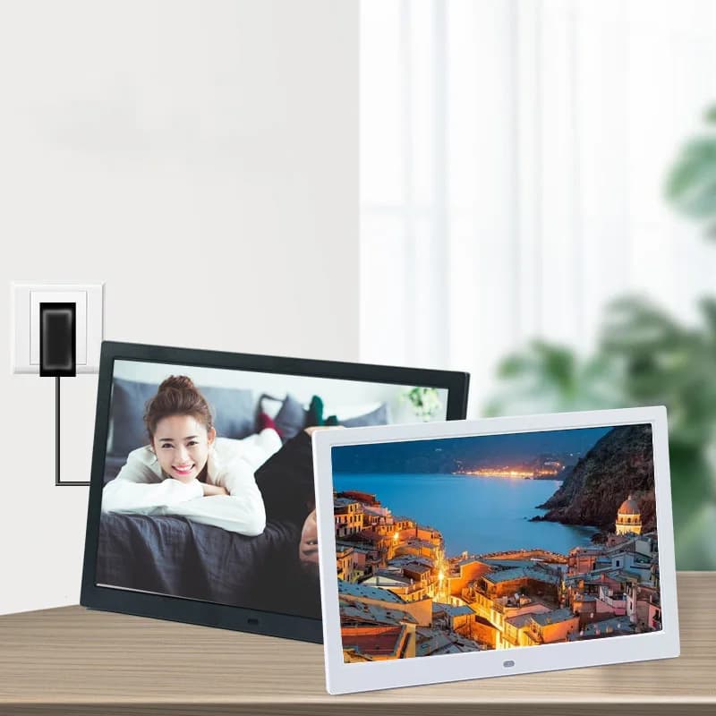 HBCBX 15.4-inch Digital Photo Frame 1280 * 800, Black And White USB/SD Image Calendar, Video, Music, Christmas Gift