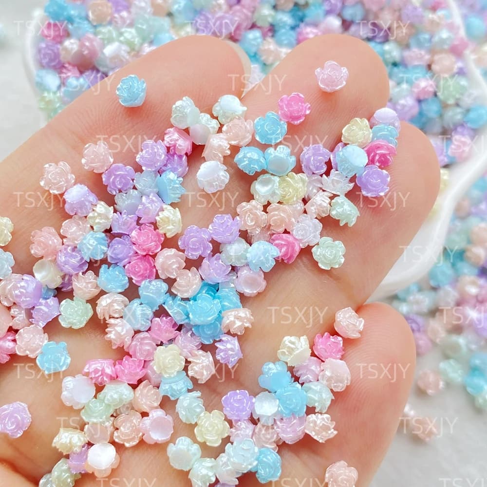 200 pezzi nuovi 3mm misti per nail art resina rosa designer charms strass fai da te per decorazioni 3D per unghie