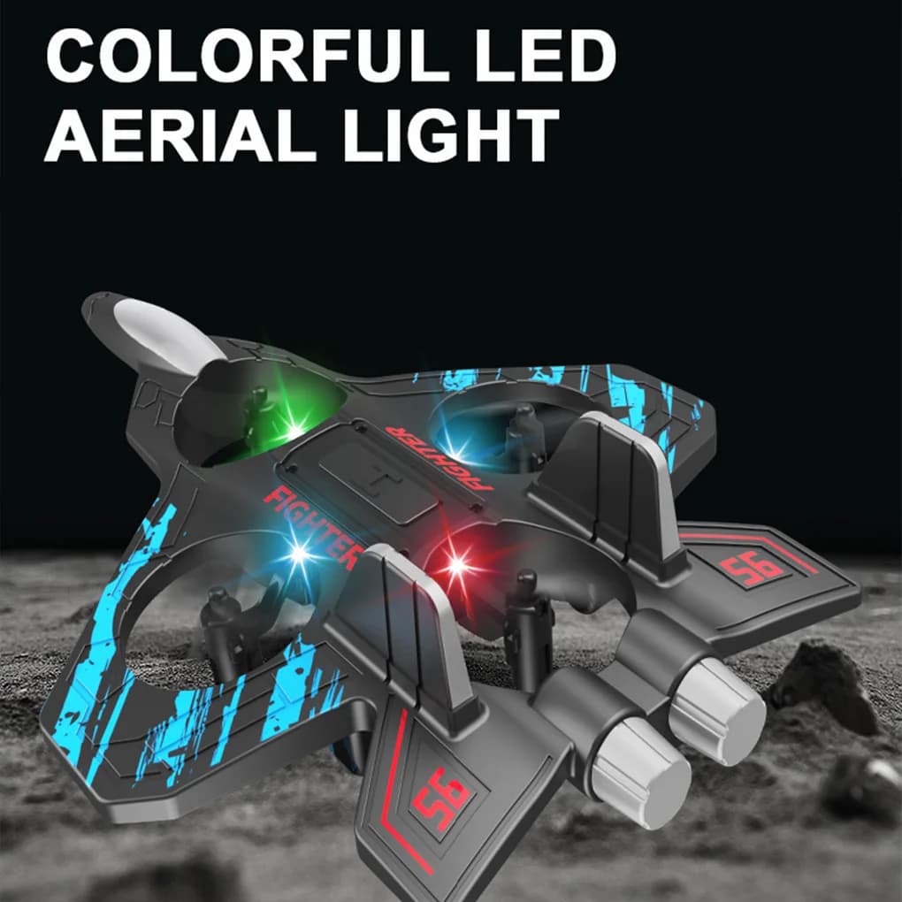 Aereo RC EPP Giocattolo Schiuma Fighter Droni RC Ricaricabile Elicottero a quattro motori Giocattolo 2.4G Stunt con luce RC Hobby Jet Plane