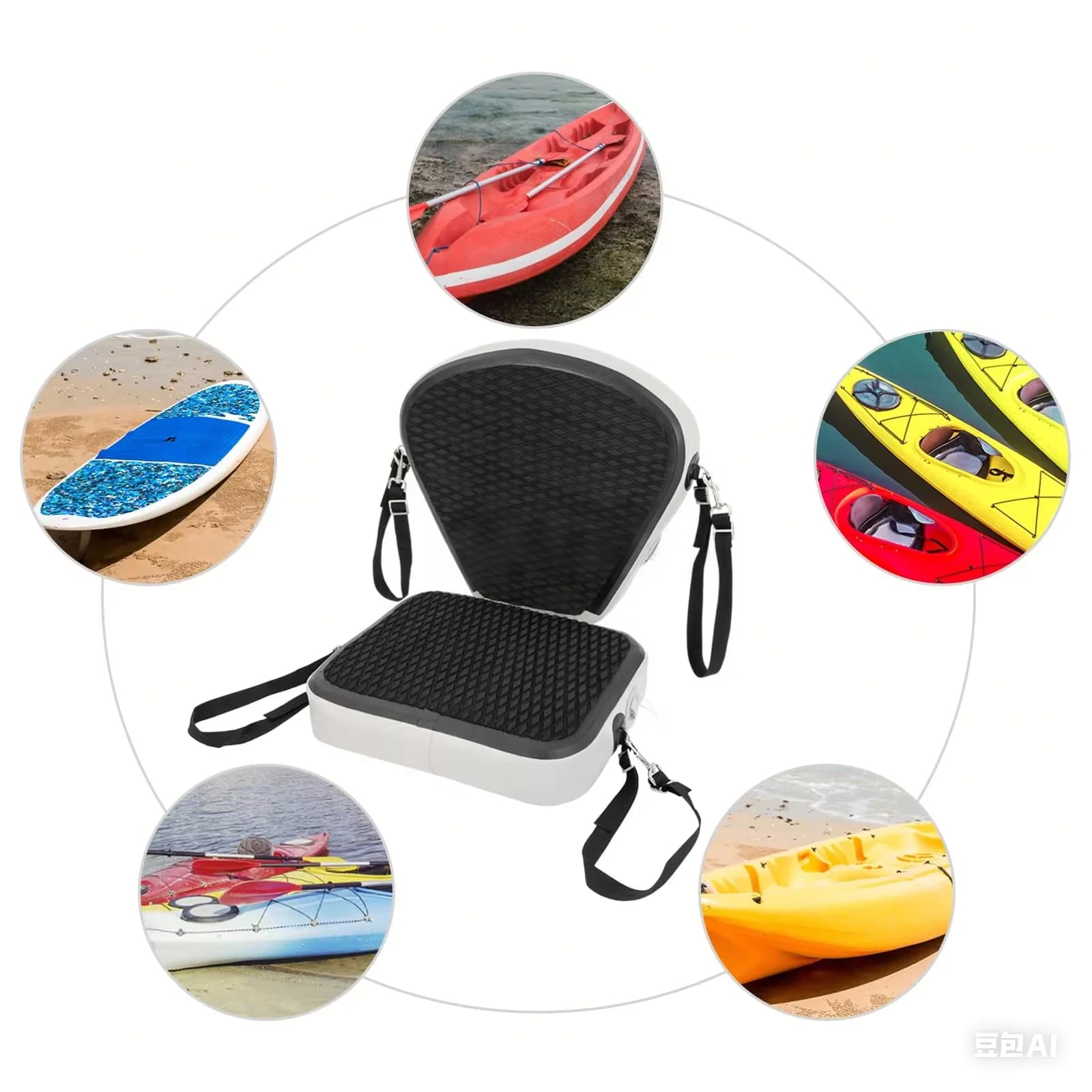 Sedile Gonfiabile Personalizzato per Kayak e Paddle Board con Schienale Rimovibile, Seduta per Canoa da Pesca e Kayak