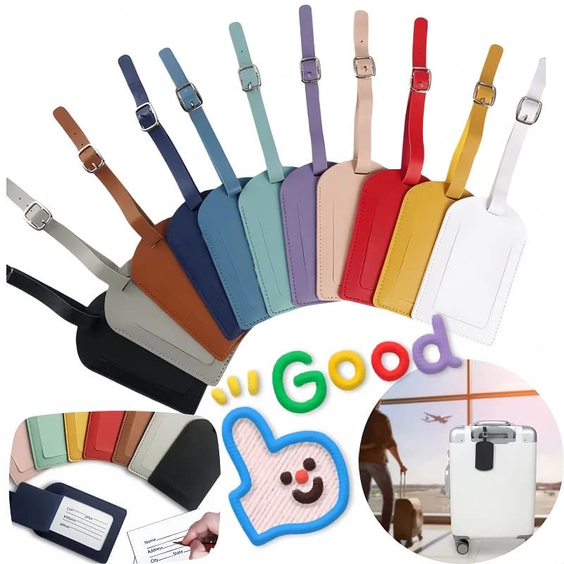 Etichetta per bagagli da lavoro in pelle Indirizzo valigia Etichetta in PU Etichetta per bagagli d'imbarco Etichetta Nome ID Logo Indirizzo Clip Accessori da viaggio