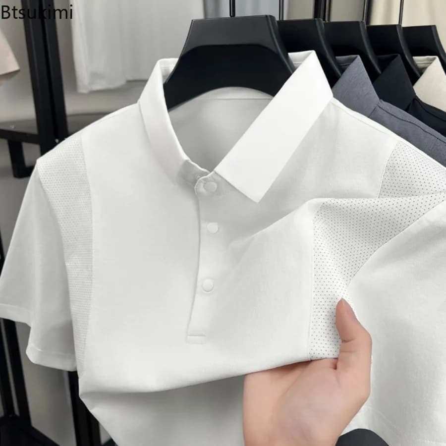 Polo da uomo 2026: Nuova maglietta estiva a maniche corte, casual, traspirante, per golf e sport, tinta unita, per affari e tempo libero