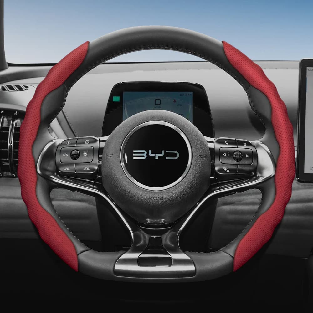 Suitable for Byd wheel cover with wavy design, breathable leather, segmented, non-slip, sweat absorbent, suitable for Song Yuan Plus Max Tang Han Atto 3 Seal Dolphin Seagull Sealion 7
