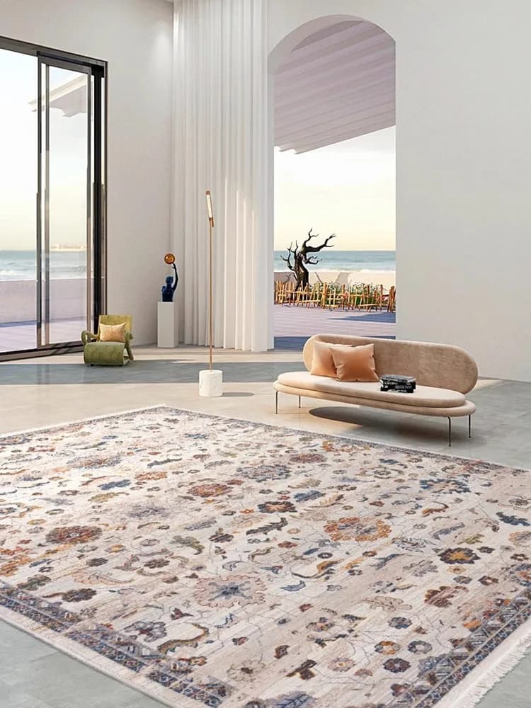 American Vintage Carpet Living Room Tassel Light Luxury Area Rug Turkey Sofa Coffee Table Floor Mat Persian Thick Bedroom Carpet