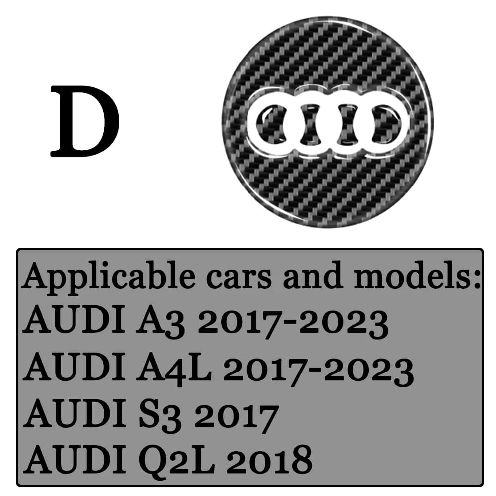 Car Wheel Trim Ring Carbon Fiber Wall decal Cover for AUDI A3 A4L 2017 2020 20212022 2023 S3 2017 Q2L 2018