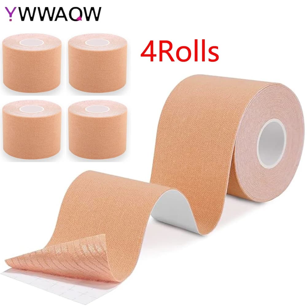 4 rotoli di nastro kinesiologico 5 cm x 5 m, nastro atletico impermeabile per alleviare il dolore, supporti elastici nastri per caviglie polsi ginocchia articolazioni