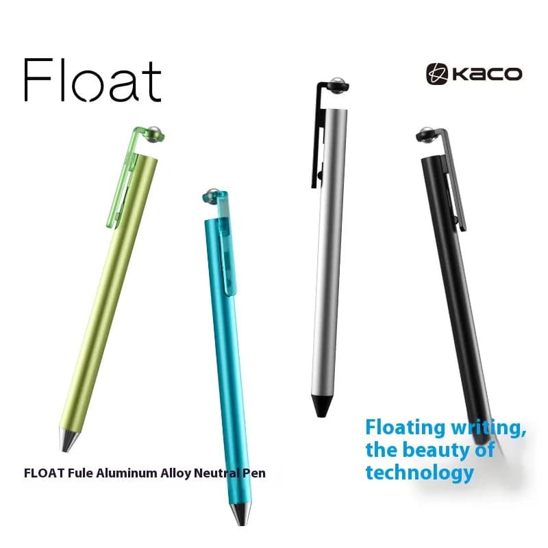 Penna gel nera KACO da 0,5 mm, corpo in lega di alluminio con design galleggiante, inchiostro liscio per studenti e uso in ufficio, ricarica ergonomica e grande