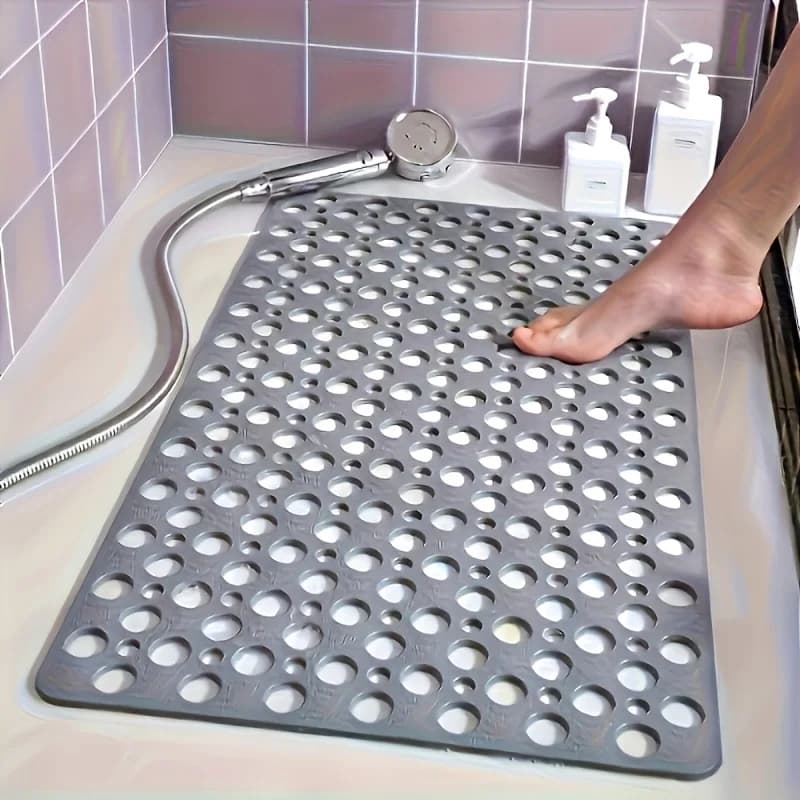 Tappetino Antiscivolo per Doccia con Ventose e Fori Rotondi, Design di Sicurezza, Drenaggio Rapido, Adatto per Cabina Doccia e Bagno