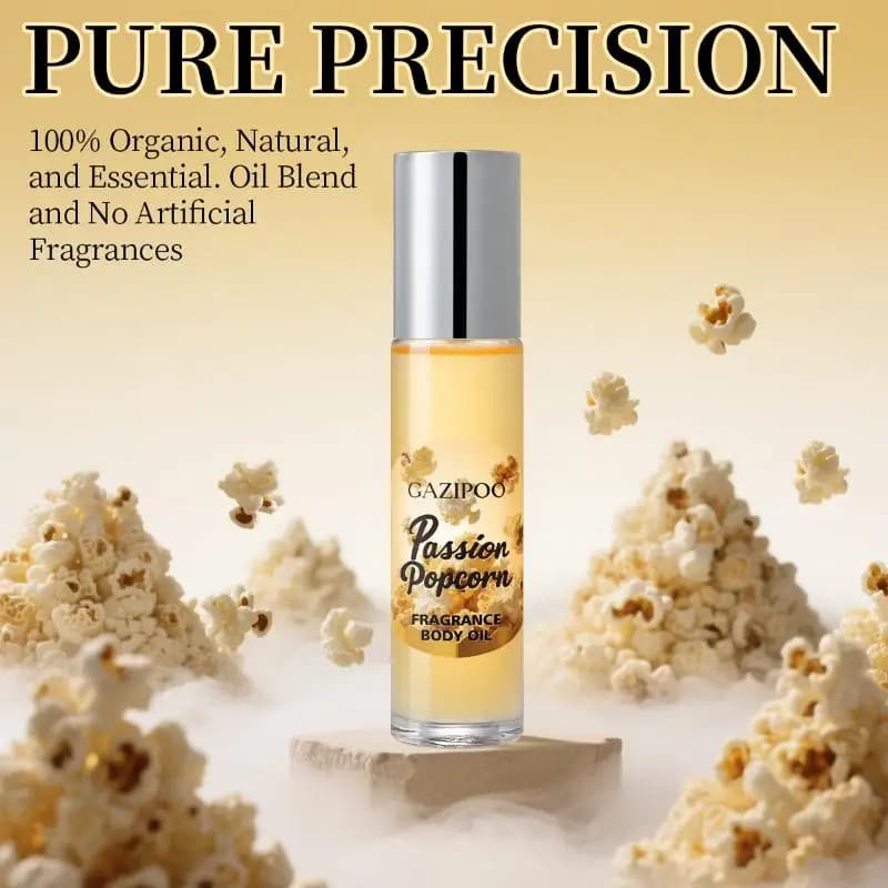 Olio profumato roll-on da 10 ml Popcorn, fragranza femminile a lunga durata, olio per il corpo, mini profumo portatile per uso quotidiano