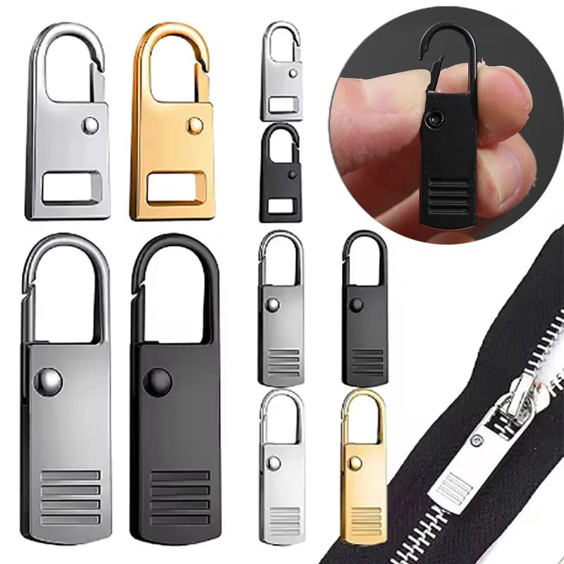 5 pezzi estrattore cursore cerniera in metallo kit di riparazione cerniera istantanea sostituzione per borsa da viaggio con fibbia rotta testa con cerniera artigianato cucito fai da te