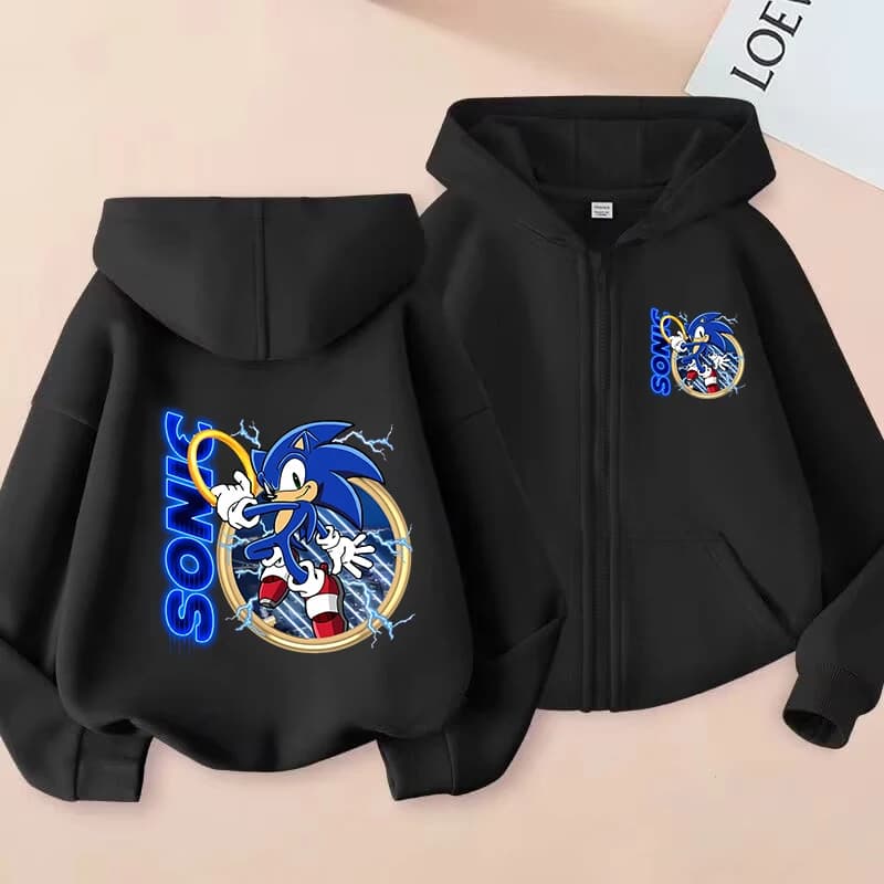 Cardigan per Bambini con Motivi Cartoon, Giacca con Zip alla Moda, Felpa con Cappuccio Comoda per Ragazzi e Ragazze, Abbigliamento Casual Autunnale