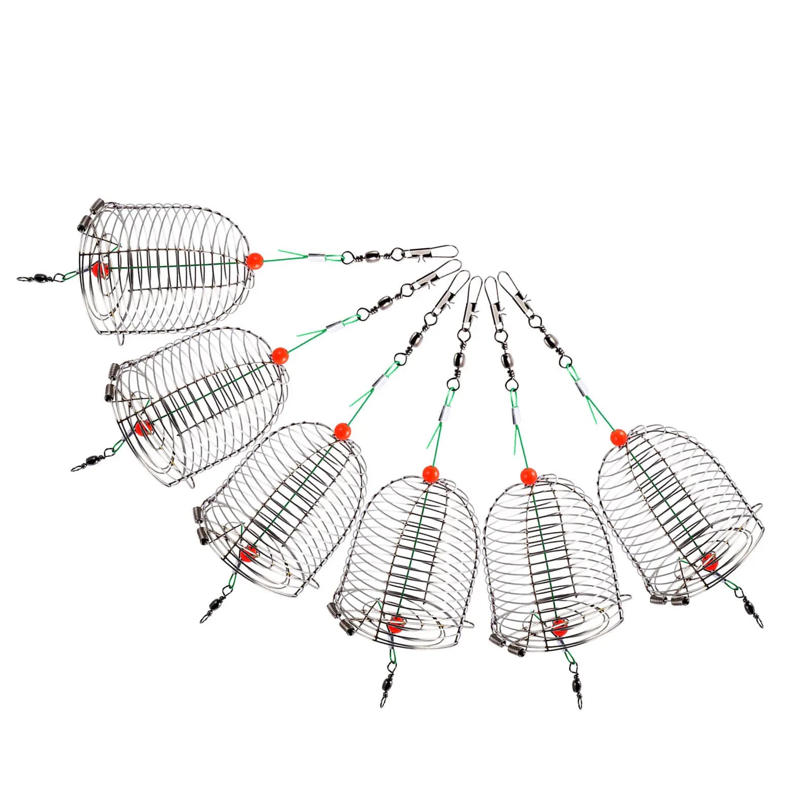 Set di 6 Cestelli Professionali per Pesca alla Carpa, Porta Esche in Acciaio Inox per Laghi, Fiumi e Oceani, Resistenti alla Corrosione