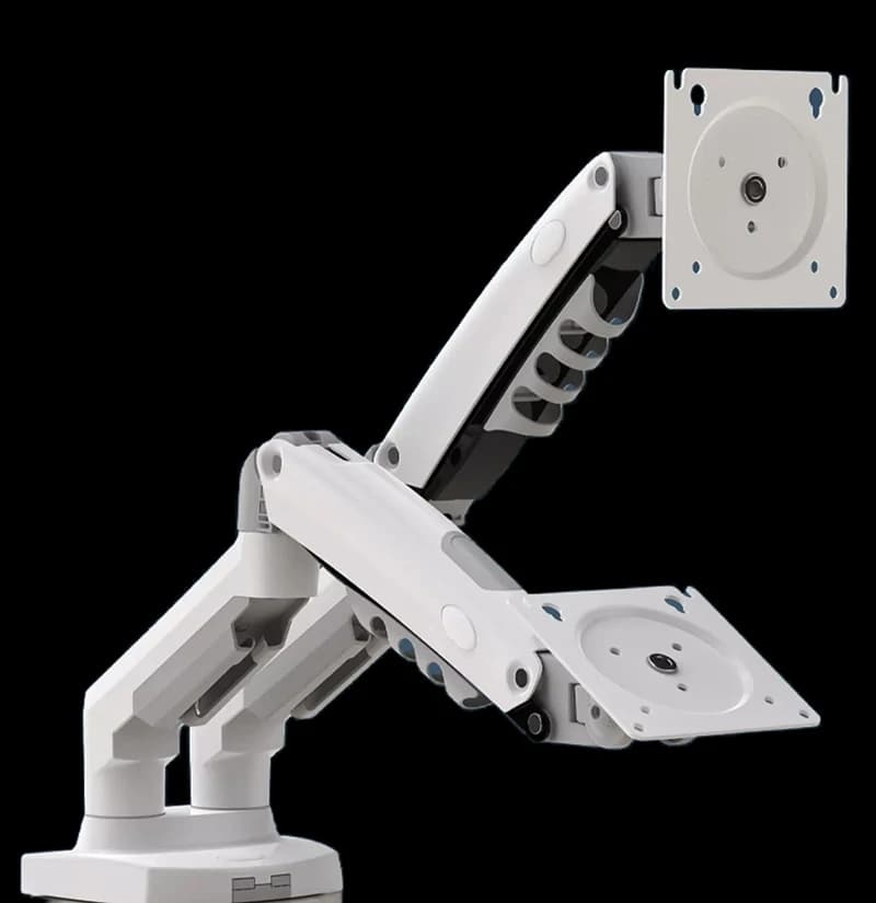 White Color Dual Arm Monitor Support 17-30 Inch Mount Bracket Holder Load 2-9 Kgs Each NB F160
