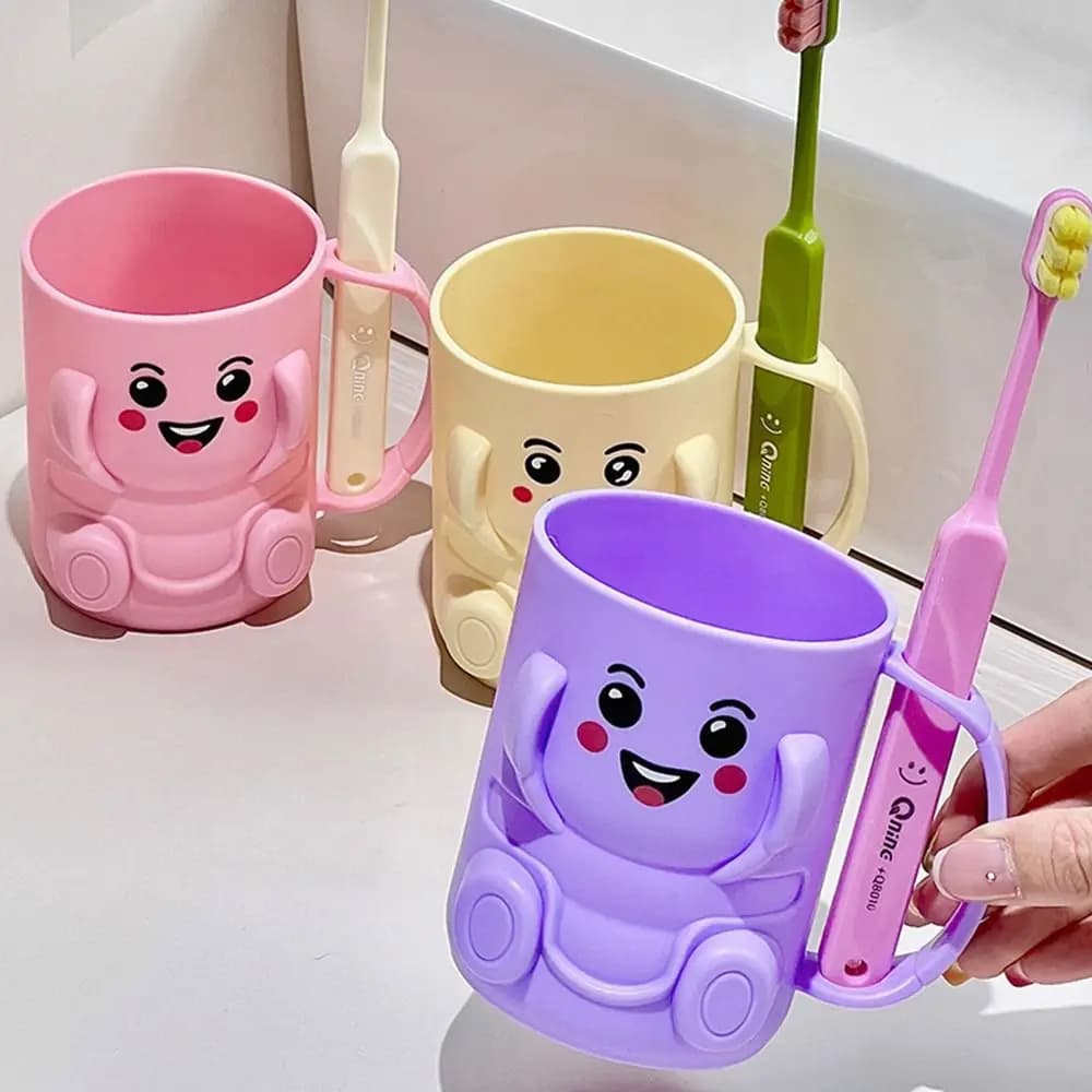 Portaspazzolino in Plastica Ispessita, Carino e Multifunzionale, Contenitore per Spazzolini, Accessorio per il Bagno