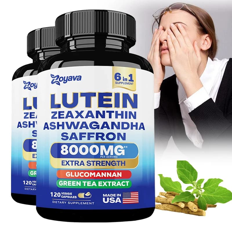 8000 mg ocular vitamins supplement with saffron for adults, eye health supplement, supports vision