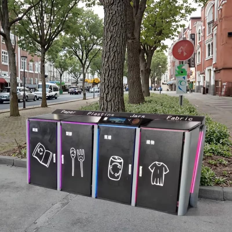 Intelligent Recycling Bin Dual Compartment Voice Activated Sorting AI Recognition Plastic Paper Metal Custom Branding