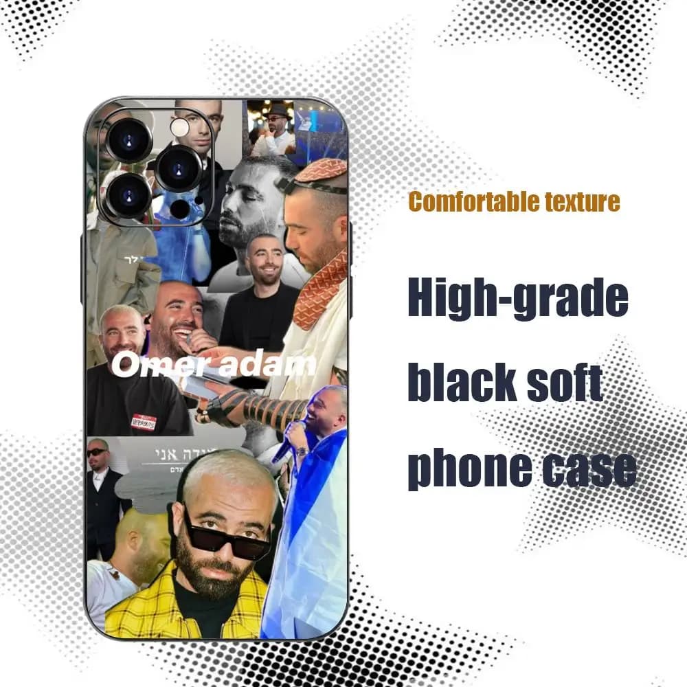 Omer Adam Phone Case For iPhone 18 17 16 15 14 13 X XR XS 8 Plus Mini Pro Max Soft black Shockproof Cover