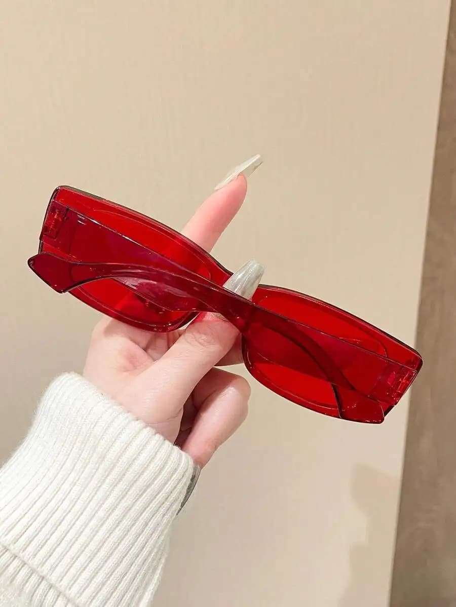 1pc Fashionable Y2k Square Frame Cute Daily Unisex Retro Sports Fashion Glasses Shades Beach Accessories Beach Accessories For