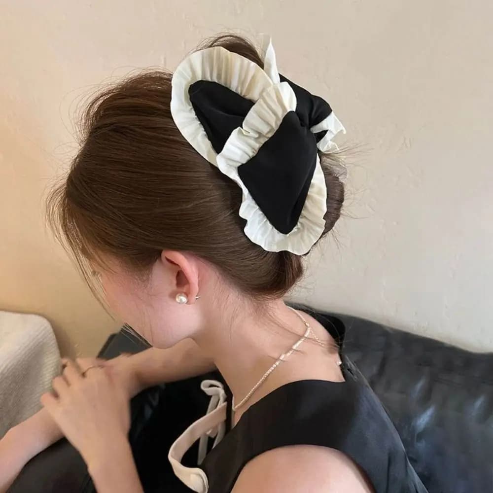 Fermagli per capelli alla moda in tessuto scozzese, fermagli per capelli a forma di coniglio/orso, fermagli per capelli con fiocco in stile coreano, accessori per capelli da festa