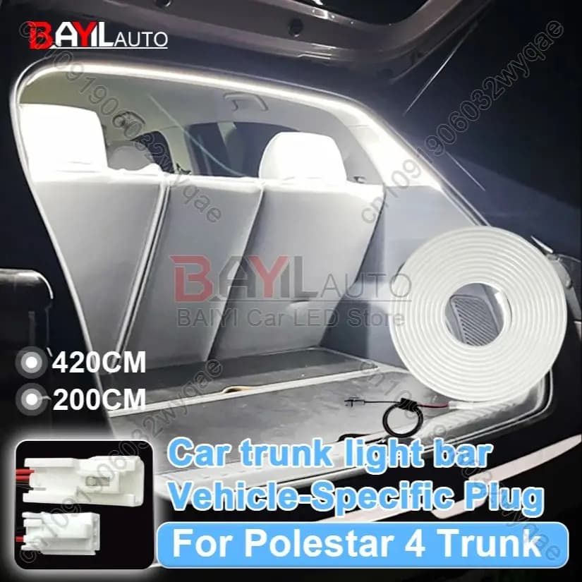 Per barra luminosa per bagagliaio Polestar 4, cintura luminosa per bagagli nascosta, luce per atmosfera interna auto, Plug & Play con spina specifica per veicoli