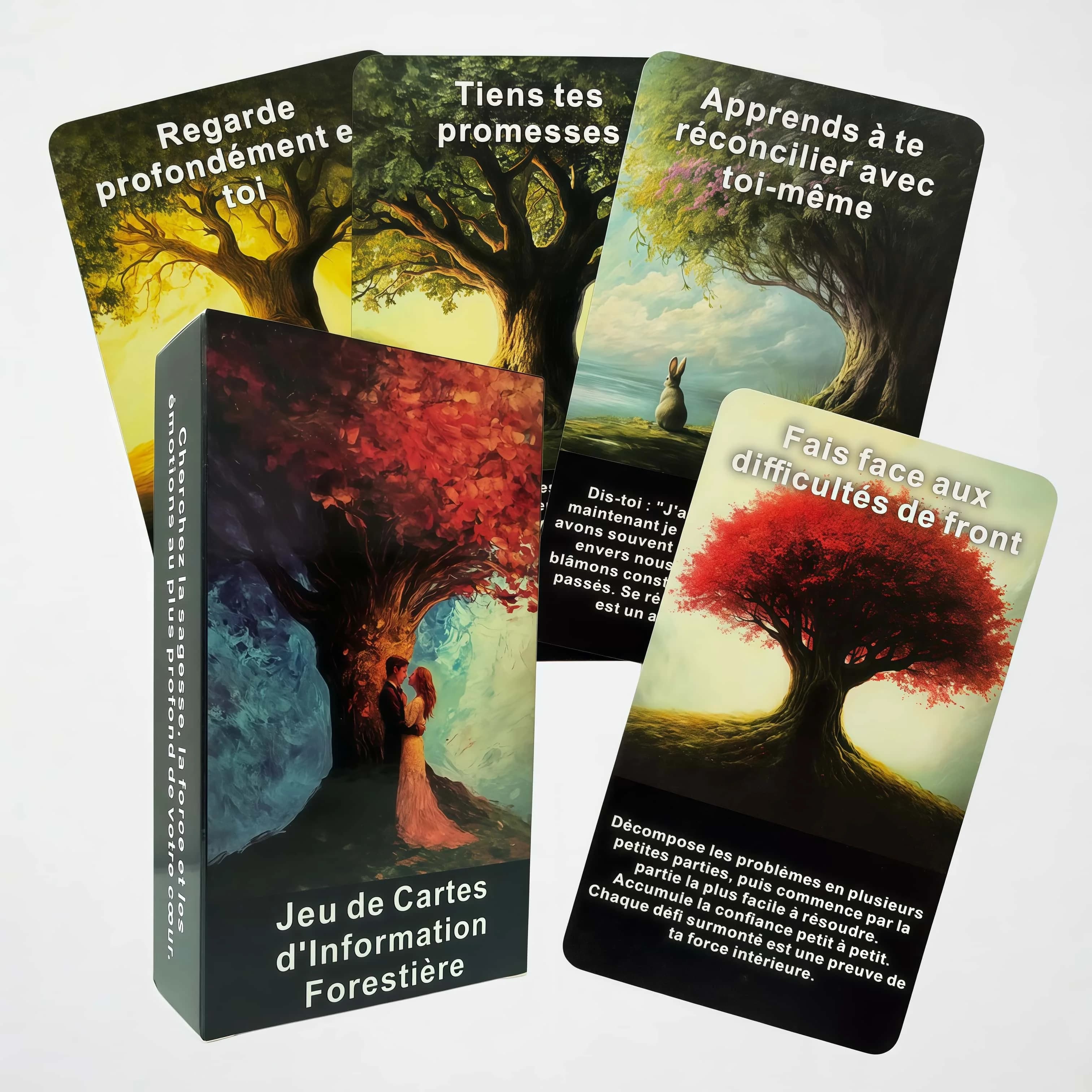 Gioco di carte Oracle con messaggi della foresta francese da 56 carte, serie Tarot | Esplora la Saggezza e la Forza Interne, Canala l'Energia Curativa.