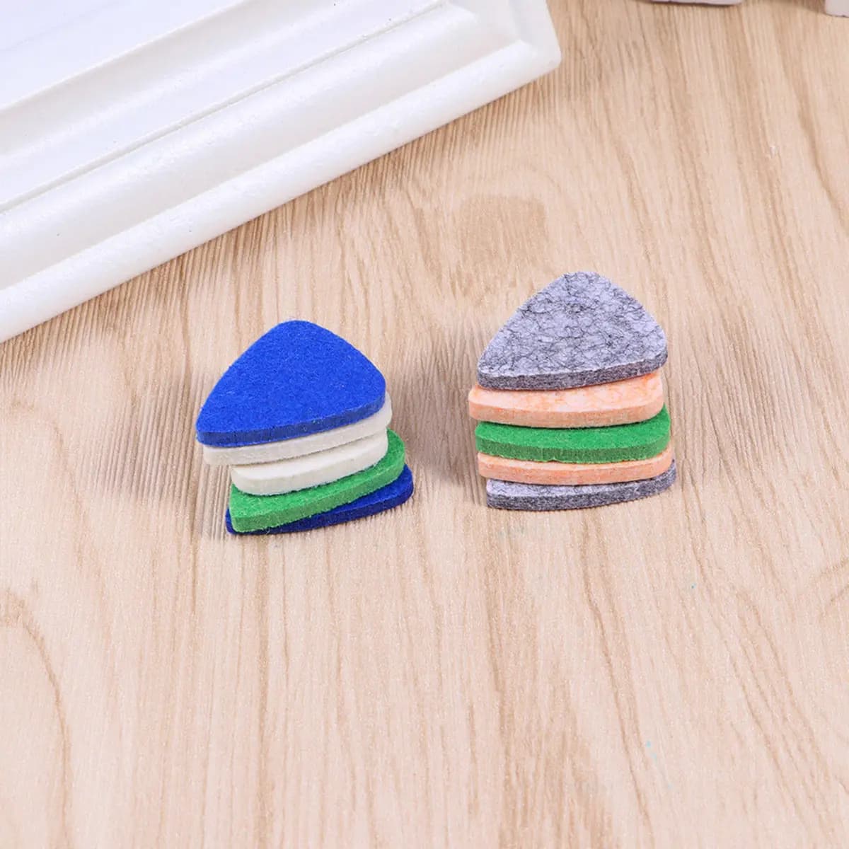 10Pcs Guitar Felt Picks Colorful High Grade Rigid Strumming Plectrums for Ukulele Low Instruments Mellow Sound