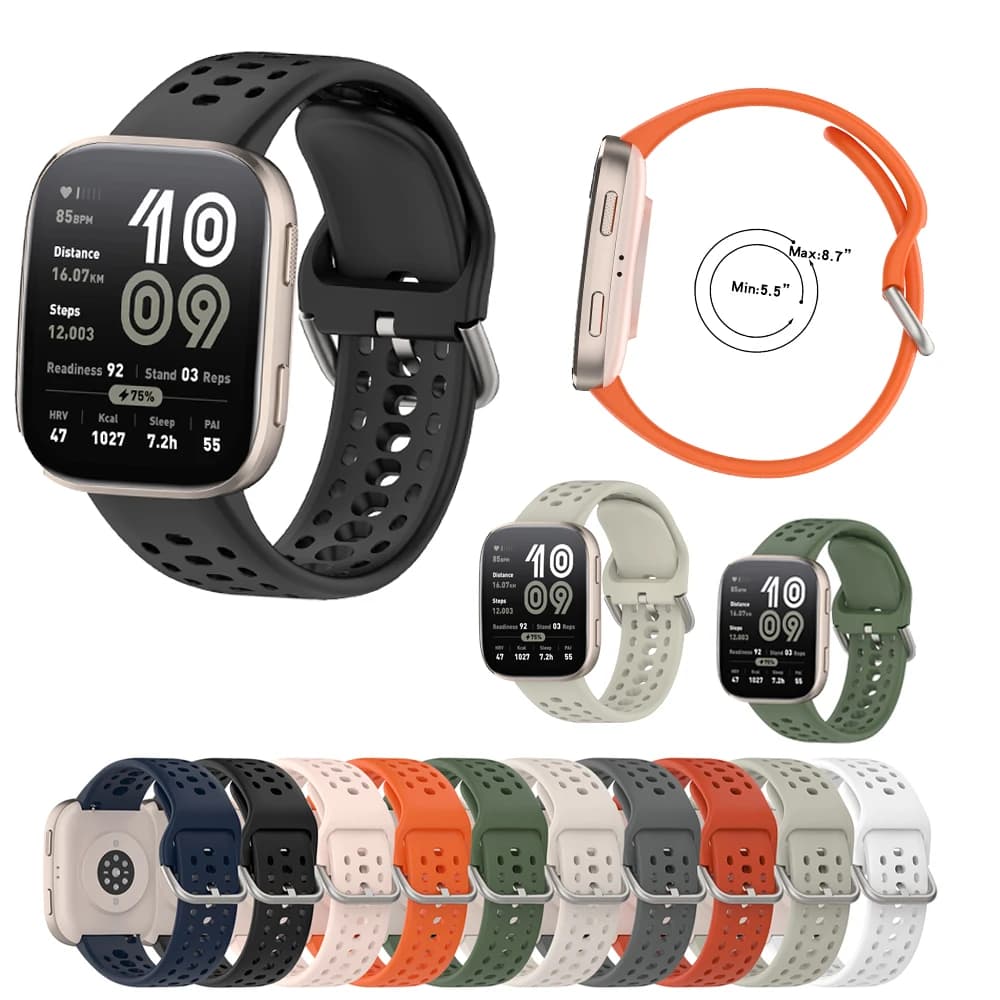 Official Silicone Strap for Amazfit Bip 6 (A2435) Smart Watch Band Bracelet Accessories Replacement for Amazfit Bip 6 (A2435)