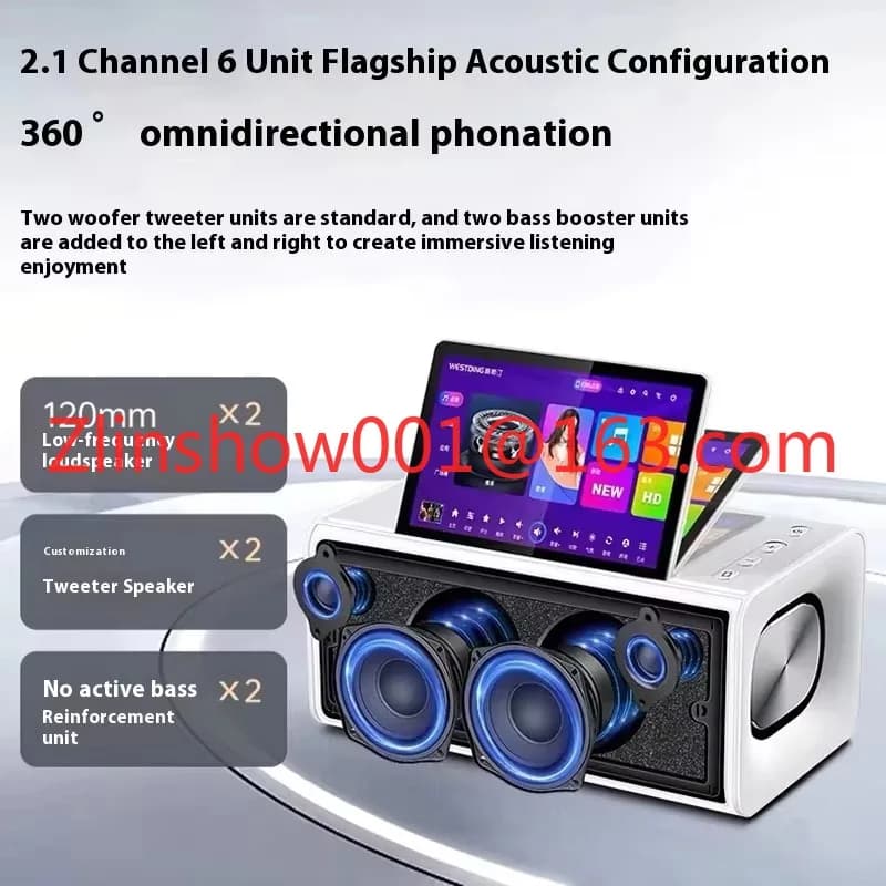 2025 All-in-One KTV Touch Screen Wireless Smart Party Bluetooth Sistema Android Potente macchina Lettori karaoke Altoparlante con microfono
