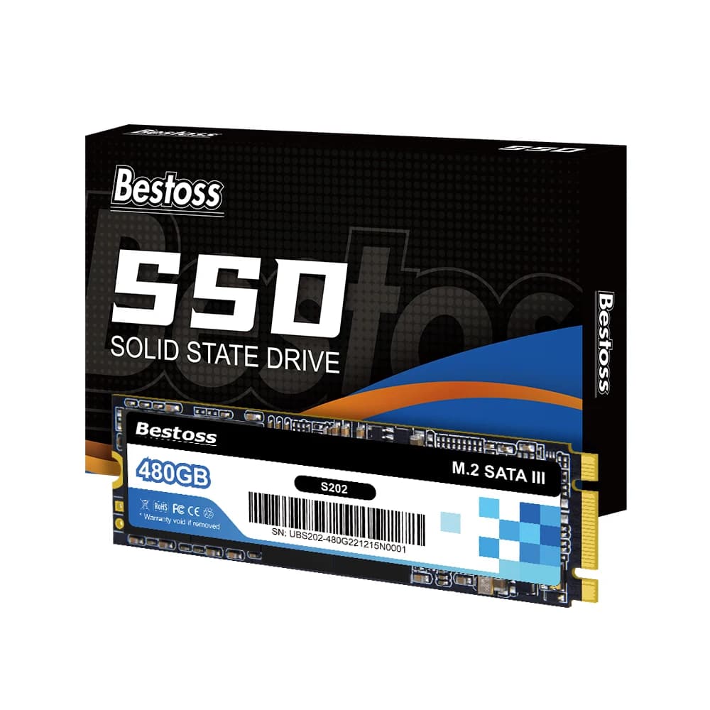 Bestoss M.2 SATA III SSD 2280 128GB 256GB 512GB 1TB Disco rigido interno a stato solido M2 SSD per PC portatile Desktop
