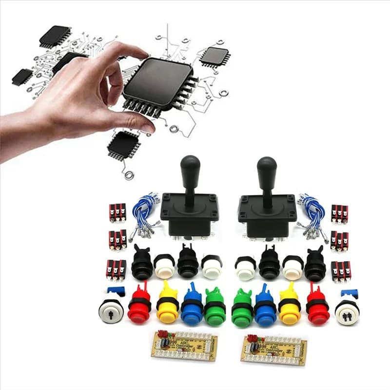 ABJF-Arcade Gioco Kit FAI DA TE Zero Ritardo Controller Scheda USB Per Pc Raspberry Pi Stile USA Joystick Happ Pulsante Lettore Parte