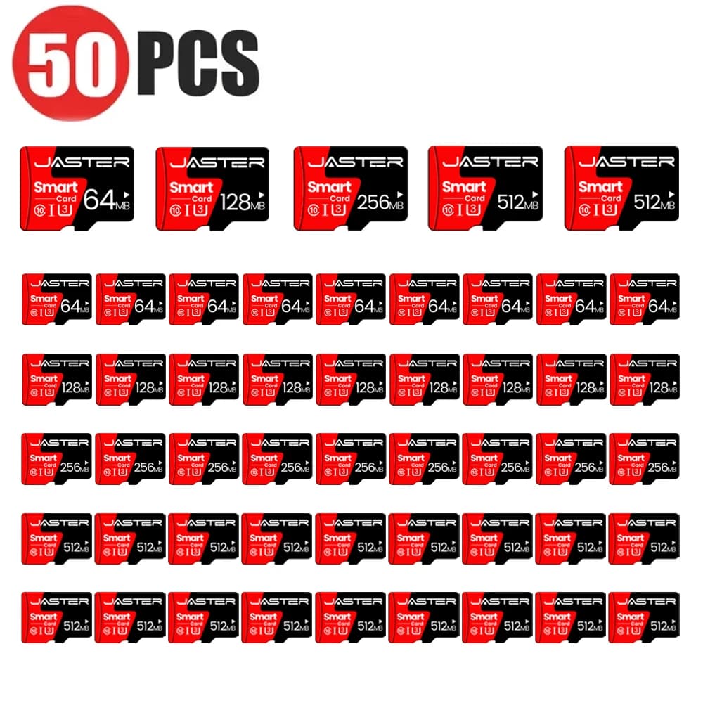 50 Pezzi Scheda TF Nera, Scheda SD 512MB, Memoria Flash Drive 256MB, Mini Scheda di Memoria 128MB, Dispositivi di Archiviazione 64MB per Laptop, Regalo Aziendale